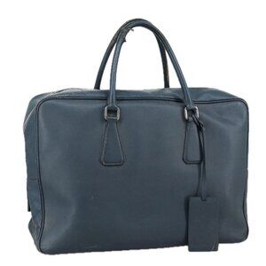 PRADA Business Bag Leather Navy Auth 102353